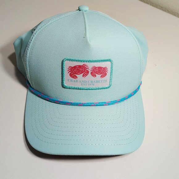 Crab and Crabette Robin's Egg Blue Snapback Trucker Baseball Hat Imperial - Picture 1 of 7